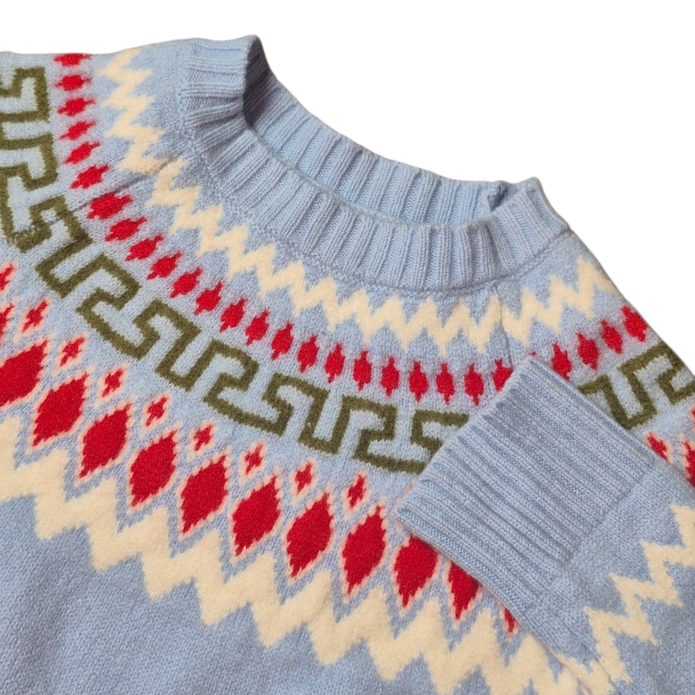 Petite Studio NYC Women's XS‎ Petite Merino Wool Fair Isle Knit Sweater